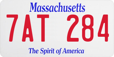 MA license plate 7AT284