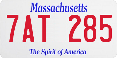 MA license plate 7AT285