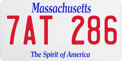 MA license plate 7AT286