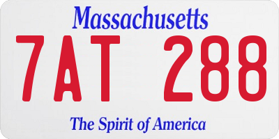 MA license plate 7AT288