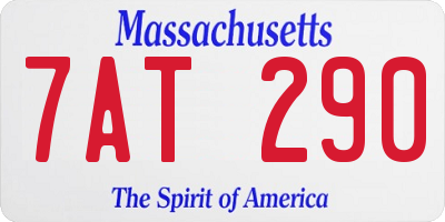 MA license plate 7AT290