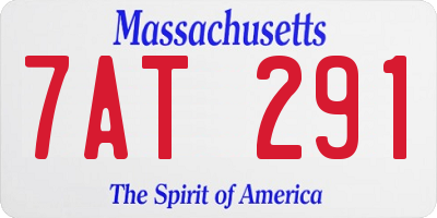MA license plate 7AT291