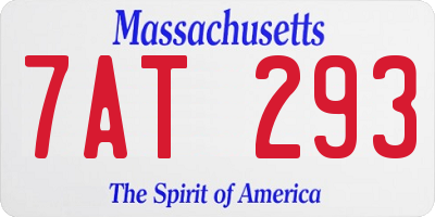 MA license plate 7AT293