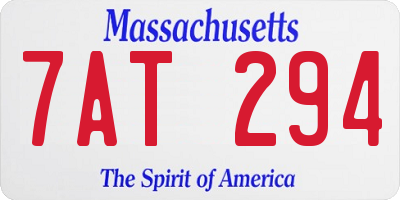 MA license plate 7AT294