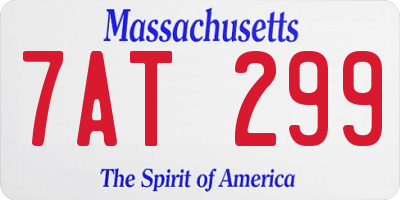 MA license plate 7AT299