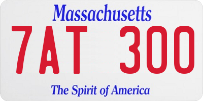 MA license plate 7AT300
