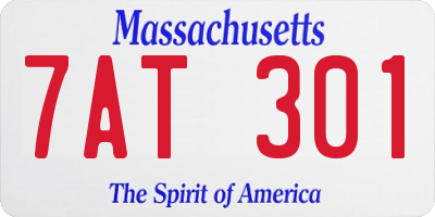 MA license plate 7AT301
