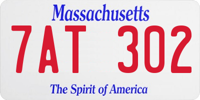 MA license plate 7AT302