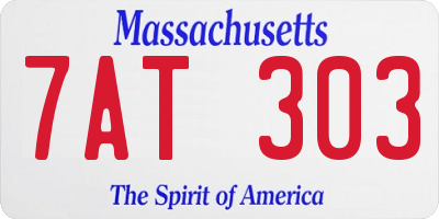 MA license plate 7AT303
