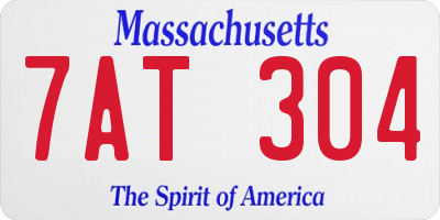 MA license plate 7AT304