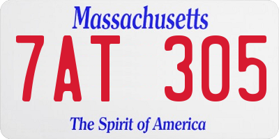 MA license plate 7AT305