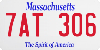MA license plate 7AT306