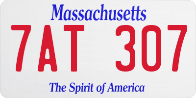MA license plate 7AT307