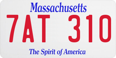 MA license plate 7AT310