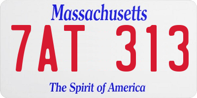 MA license plate 7AT313