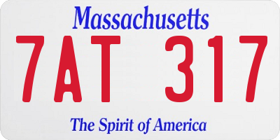 MA license plate 7AT317