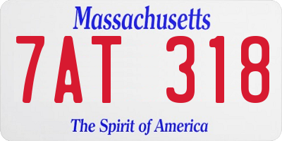 MA license plate 7AT318