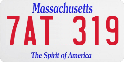 MA license plate 7AT319