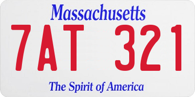 MA license plate 7AT321