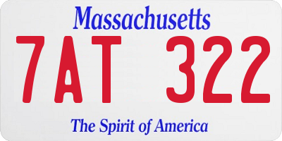 MA license plate 7AT322