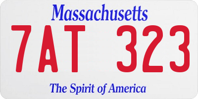 MA license plate 7AT323