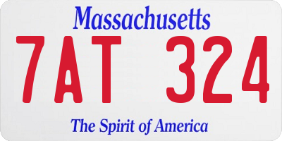MA license plate 7AT324