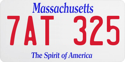 MA license plate 7AT325