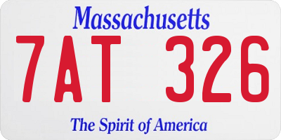 MA license plate 7AT326