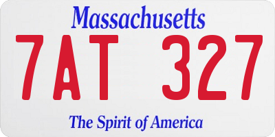 MA license plate 7AT327
