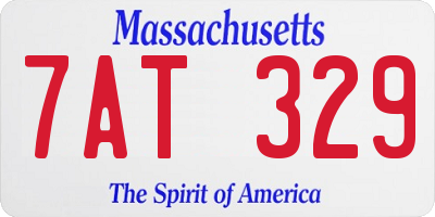 MA license plate 7AT329