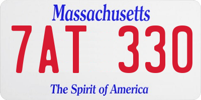 MA license plate 7AT330