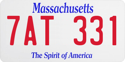 MA license plate 7AT331