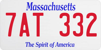MA license plate 7AT332