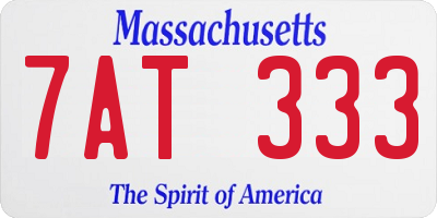 MA license plate 7AT333
