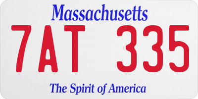 MA license plate 7AT335