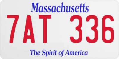 MA license plate 7AT336
