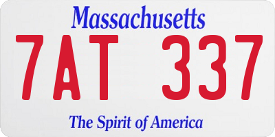 MA license plate 7AT337