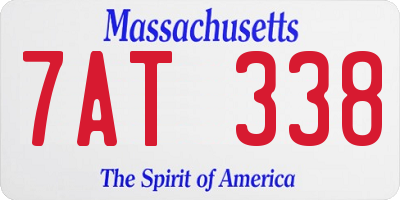 MA license plate 7AT338