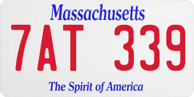 MA license plate 7AT339