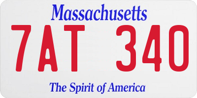 MA license plate 7AT340