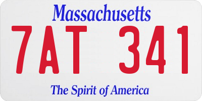 MA license plate 7AT341