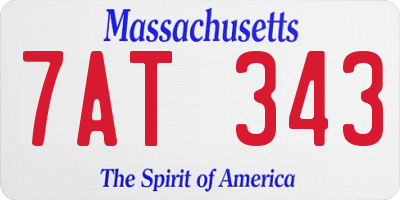 MA license plate 7AT343