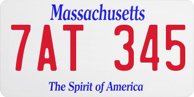 MA license plate 7AT345