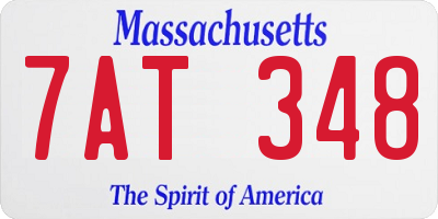 MA license plate 7AT348