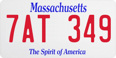 MA license plate 7AT349