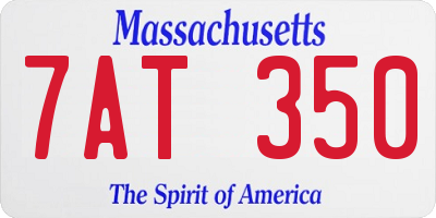 MA license plate 7AT350