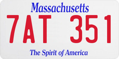 MA license plate 7AT351