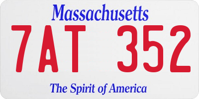 MA license plate 7AT352