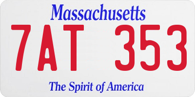 MA license plate 7AT353