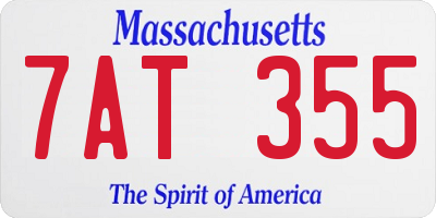 MA license plate 7AT355